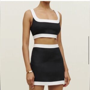Reformation Robbie Linen Two Piece Black/White